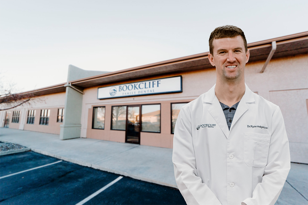 Dr. Ryan Helgerson in front of Bookcliff Family Dental